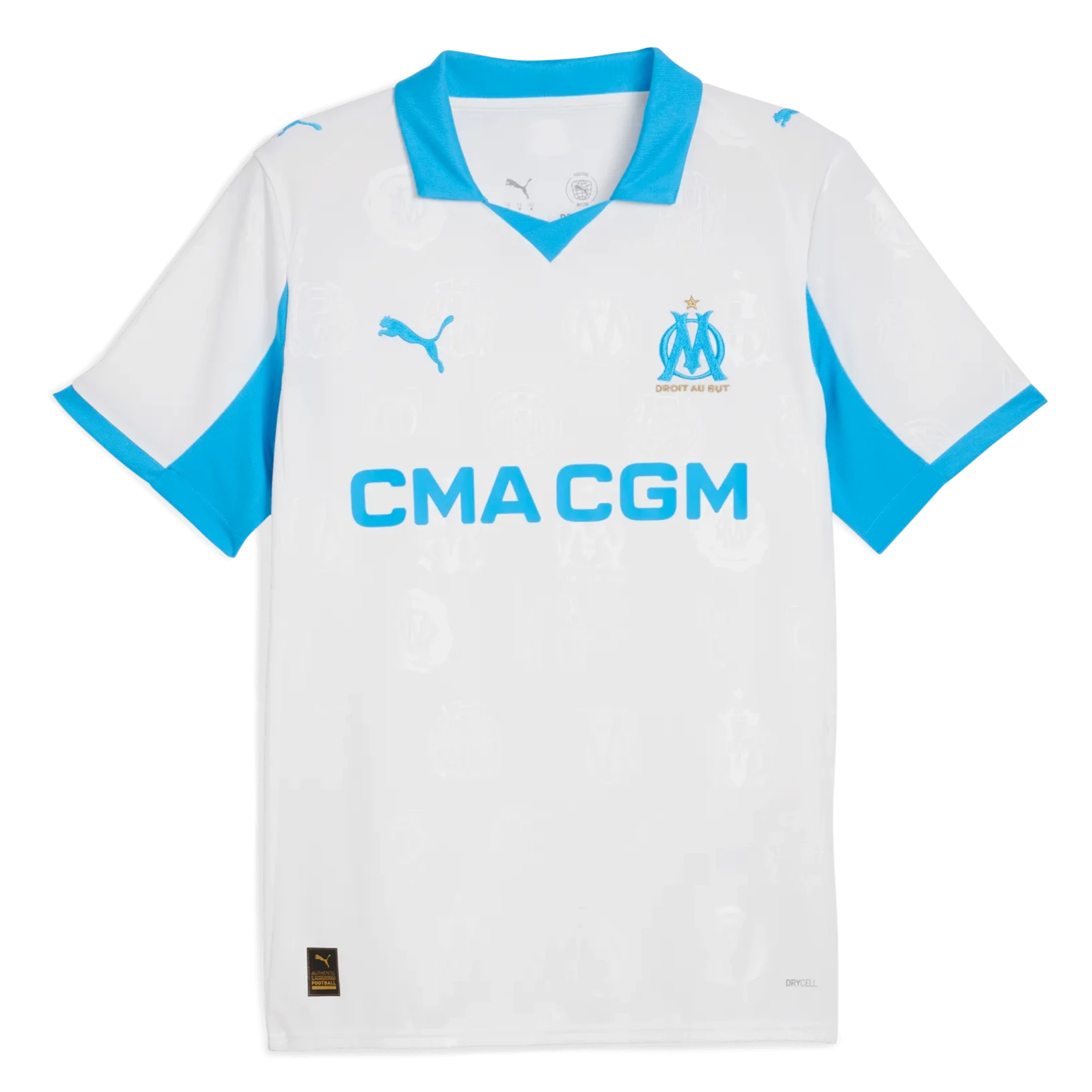 Puma 2025-26 Olympique de Marseille Men's Stadium Home Soccer Jersey

Puma White-Bleu Azur
